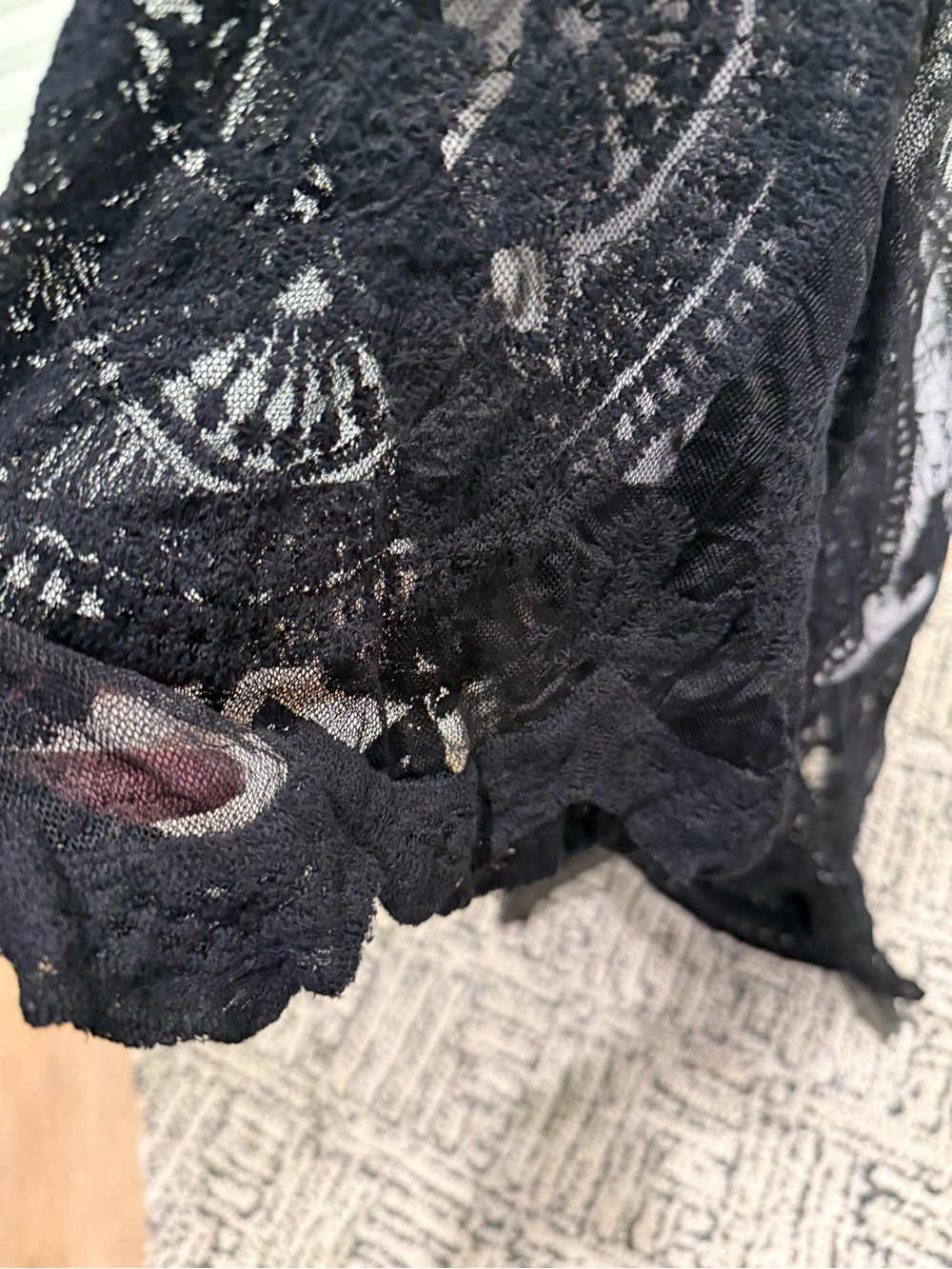 Black Sheer Lace Swim Cardigan - Picture 3 of 5